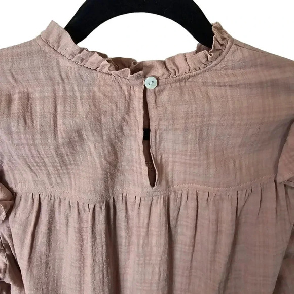 Universal Thread Pink Mauve Women's Ruffle Long Sleeve Blouse - Picture 7 of 9
